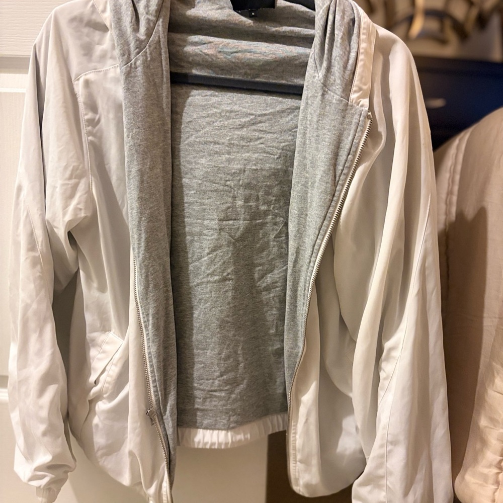 Vince White and Gray Lightweight Jacket